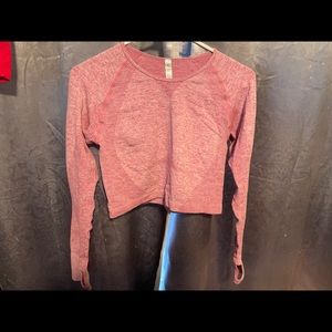 Pink Long Sleeve Workout Top